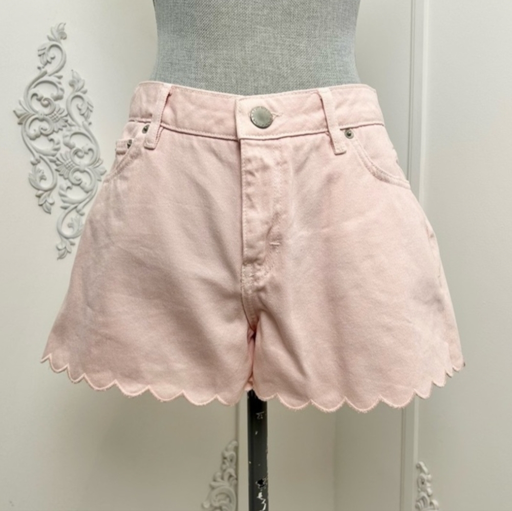 Maje Pastel Pink Scalloped Shorts